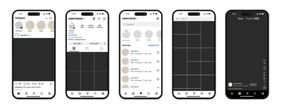 New 2026 Instagram mockup interface. Instagram new update template. New Instagram social media features design