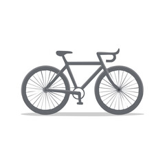 Fototapeta premium Illustration of a gray bicycle on a white backdrop, ideal for active lifestyles