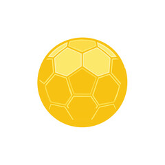 Fototapeta premium Isolated golden soccer ball illustration featuring hexagonal and pentagonal patterns