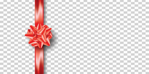 Vibrant red gift bow and ribbon for festive decoration vector