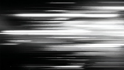 Monochrome abstract with horizontal lines conveying movement and digital design aesthetic