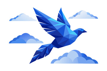Geometric bird in flight