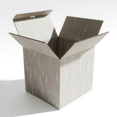 Empty open corrugated cardboard box for packaging and shipping