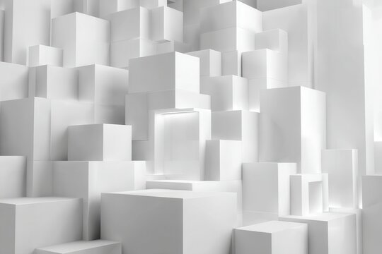 Geometric Abstraction: A captivating abstract composition of geometric forms creates an engaging visual experience. The play of light and shadow adds depth and dimension to the arrangement.