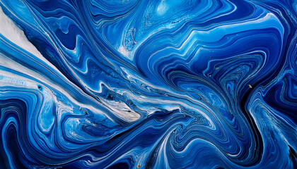 Obraz premium Swirls Of Blue Marble Liquid Marble Texture Fluid Art Abstract Waves Skin Wall Luxurious Art Ideas