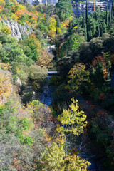 Autumn landscape in National Botanical Garden of Georgia.