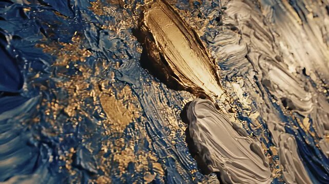Luxurious gold leaf patterns on a serene blue background, intricately crafted to evoke refinement, elegance, and opulence, perfect for luxury branding, high end advertising.