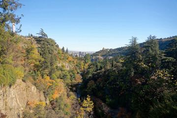 Autumn landscape in National Botanical Garden of Georgia.