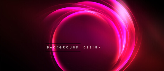 Abstract pink glowing circles over dark background. Modern design element, vibrant energy, dynamic composition.