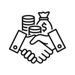 Business agreement handshake with money for finance and profit