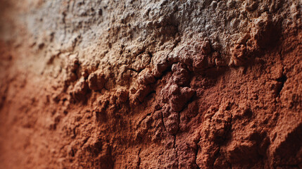 Fototapeta premium “Macro shot of raw clay surface, ideal for ceramic and pottery-related visuals.”