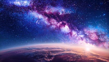 Obraz premium Universe Filled With Stars Nebula And Galaxy