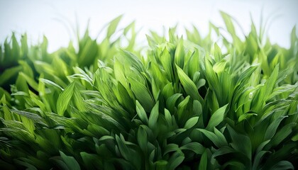Obraz premium Dense Patch Of Green Grass Or Leafy Plants Growing Outdoors With A Natural Fresh Appearance