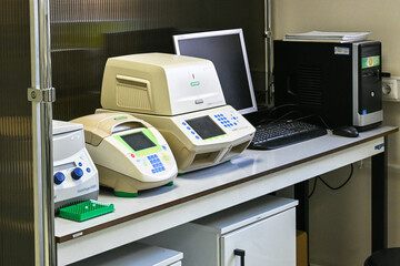 In a modern biological laboratory.