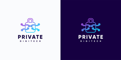 A series of digital tech privacy point logo designs and business cards. For technology, internet, systems, Artificial Intelligence, and computer symbols. Modern inspirational logo designs.