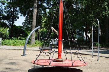Modern Playground Equipment on a Sunny Day