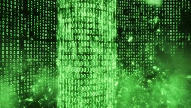 Digital Code Surge: A visualization of a digital data stream, illustrating the intricate, invisible world of information flow, with binary digits cascading. 