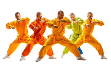 Creative depiction of team conditioning and coordination drills with focus on fitness and agility isolated on transparent background PNG