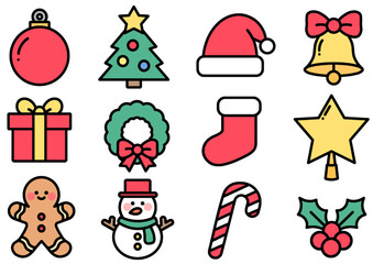 12월 25일 크리스마스장식 크리스마스데코 크리스마스오너먼트 크리스마스아이콘 크리스마스트리 크리스마스선물 크리스마스간식 일러스트