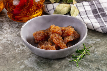 Salted herring fish caviar snack