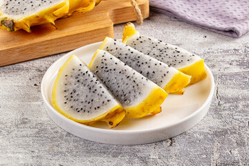 Tropical exotic dragonfruit slice
