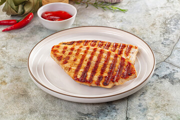 Grilled turkey breast fillet steak