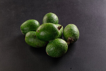Fresh sweet juicy green feijoa fruit