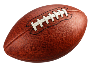  Spinning American Football with Motion Blur Trail, Front Angle, Isolated on Transparent Background