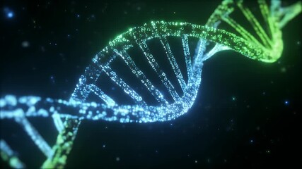 DNA Data Stream Visualization — Molecular Bio-Tech Animation (5 s) - Powered by Adobe