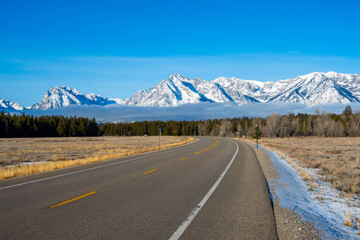 View of the Tetons from the Road