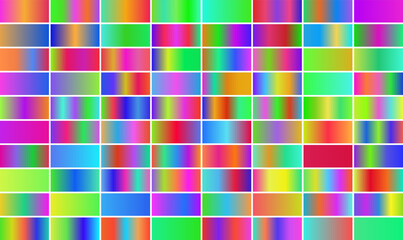 A vibrant mosaic of colorful rectangles with gradient fills, creating a visually striking pattern and texture for backgrounds and graphic design