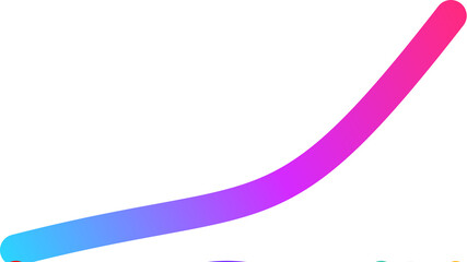 Abstract visual representation of an upward trending J-curve with a colorful gradient.