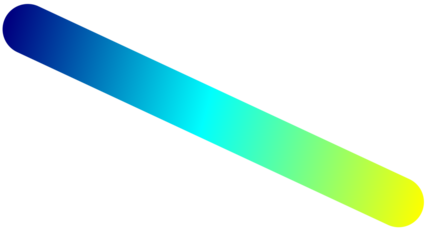 A diagonal rounded bar with a smooth gradient from blue to cyan to yellow-green on a white background.