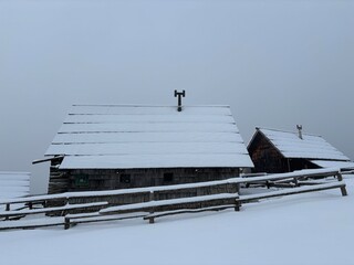 Velika planina in Slovenia, winter landscape