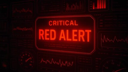 A digital display showing a critical red alert, emphasizing importance and urgency in technology systems and environments.