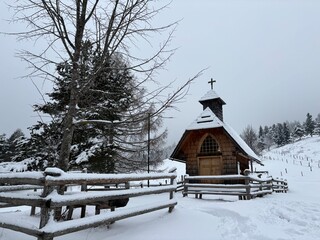 Velika planina in Slovenia, winter landscape
