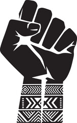 Black Lives Matter Fist with Ethnic African Pattern on Wrist