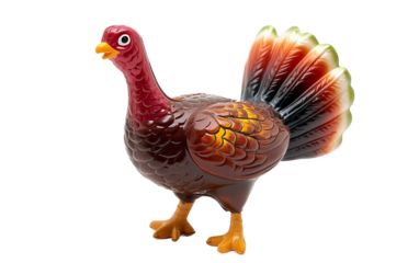 Decorative miniature turkey balloon representing iconic festive celebration and parade fun isolated on transparent background PNG