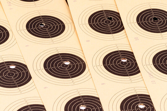 10m Air rifle target strips Shooting Targets with Bullet Holes