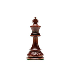 Fototapeta premium Elegant wooden chess king piece isolated on transparent background