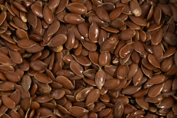 Flax seeds macro top view