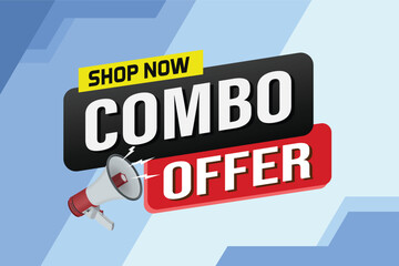 combo offer sale word mega phone concept vector illustration and 3d style, landing page, template, ui, web, mobile app, poster, banner, flyer, background, gift card, coupon, label, wallpaper
