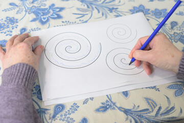 Parkinson Motor Control Test Performed by Senior Woman