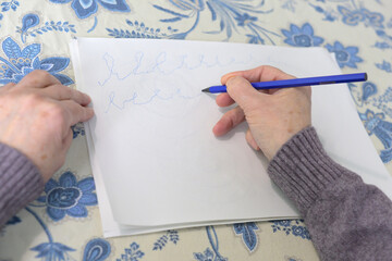 Parkinson Motor Control Test Performed by Senior Woman