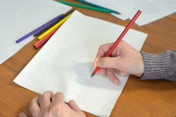 Parkinson Motor Control Test Performed by Senior Woman