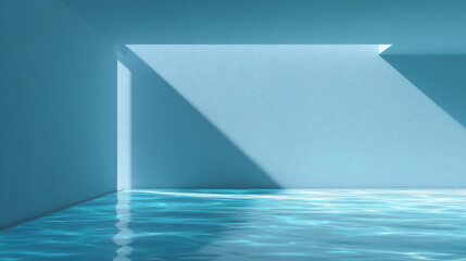 Minimalist abstract light blue background for product presentation,