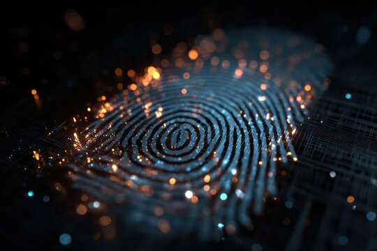 Futuristic Biometric Security Fingerprint Scanning Image