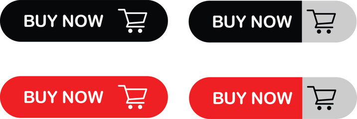 Buy now button with shopping cart icon vector.