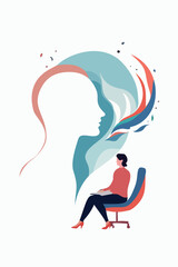 A surreal illustration of a person’s mind opening to reveal an inner figure carving stone, symbolizing self-discovery, transformation, and the power of inner creation.