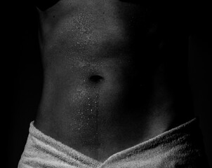 Black and White Artistic Portrait of Female Torso with Natural Skin Texture